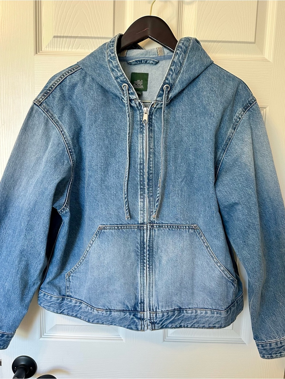 Wild Fable Light Blue Denim Oversized Jacket w/ Hood